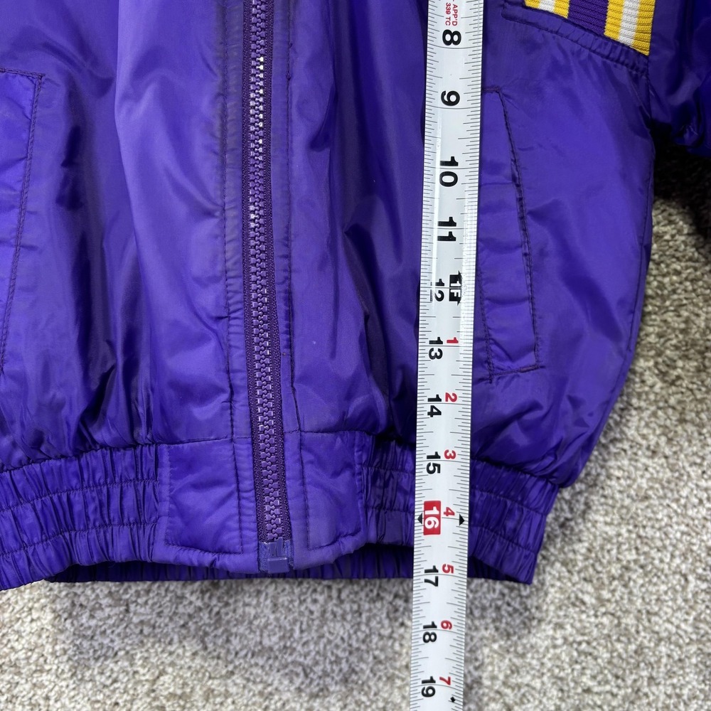 Vintage Minnesota Vikings Jacket Boys 7 Purple NFL Football Pro Tuff Hooded - Picture 6 of 8